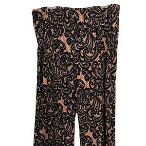 Bob Mackie Wearable Art Pant Elastic Waist Black Paisley Lounger Pull On XLP